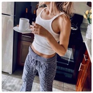 POL Luxury Chenille Cable Knit Lounge Pants